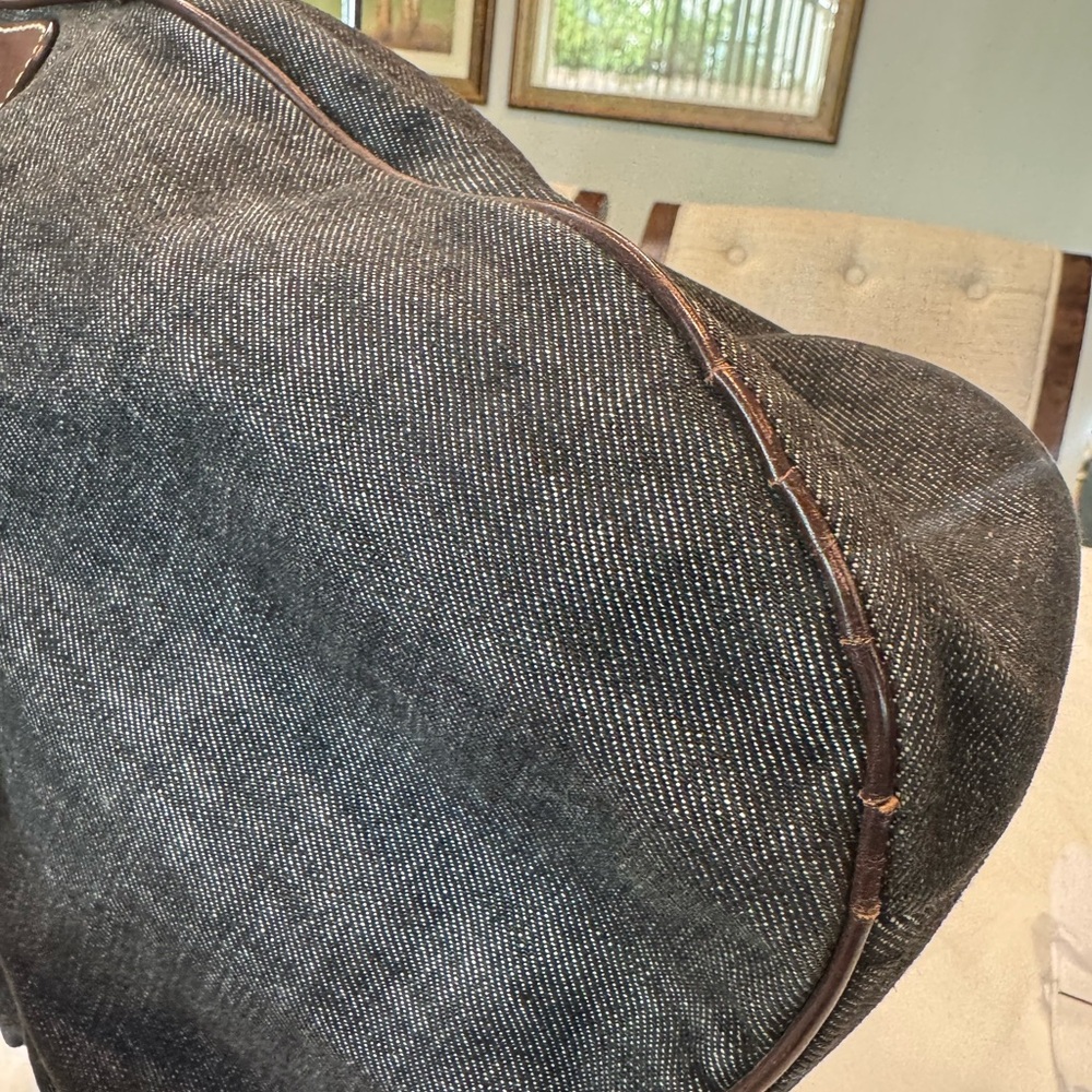Authentic Prada Dark Denim and Brown Hobo Shoulder Bag - Picture 16 of 16